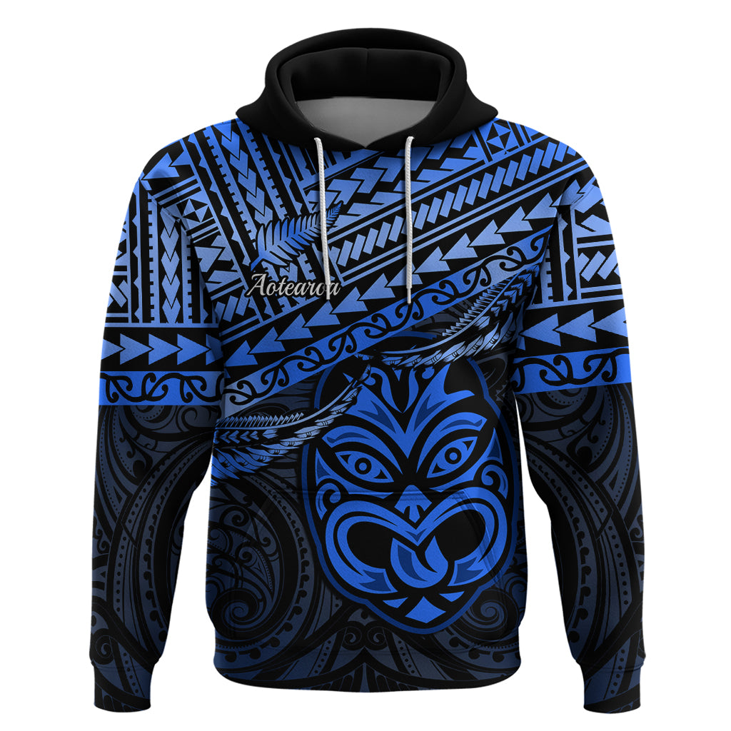 Matariki New Zealand Hoodie Maori New Year Tiki Blue Version LT14 Pullover Hoodie Blue - Polynesian Pride