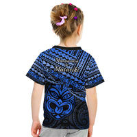 Matariki New Zealand Kid T Shirt Maori New Year Tiki Blue Version LT14 - Polynesian Pride
