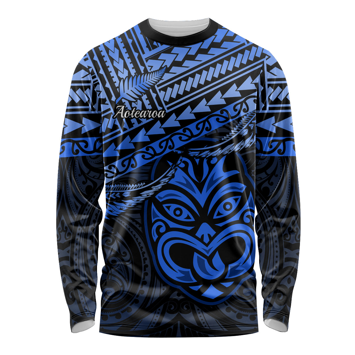 Matariki New Zealand Long Sleeve Shirt Maori New Year Tiki Blue Version LT14