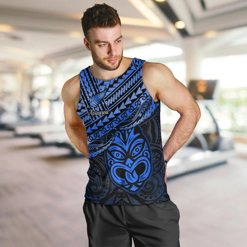 Matariki New Zealand Men Tank Top Maori New Year Tiki Blue Version LT14 Blue - Polynesian Pride