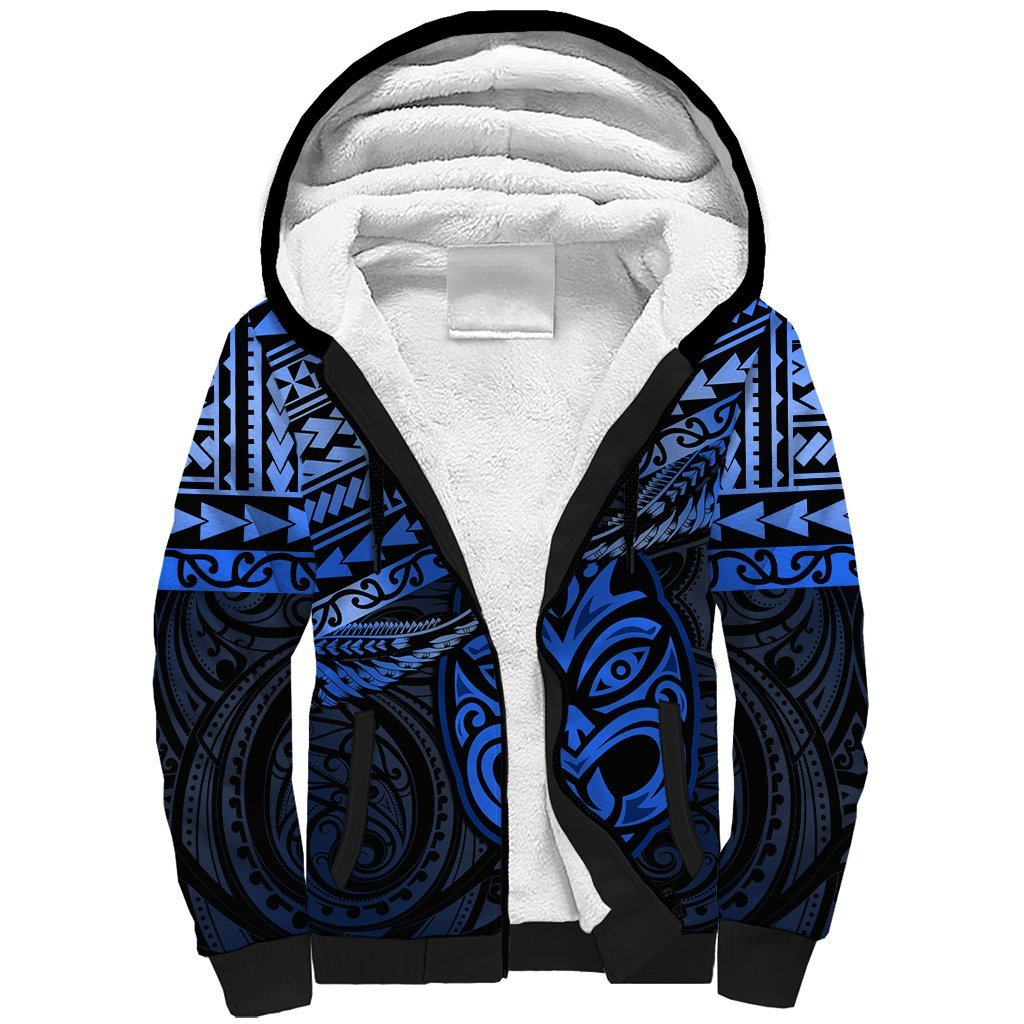 Matariki New Zealand Sherpa Hoodie Maori New Year Tiki Blue Version LT14 Unisex Blue - Polynesian Pride