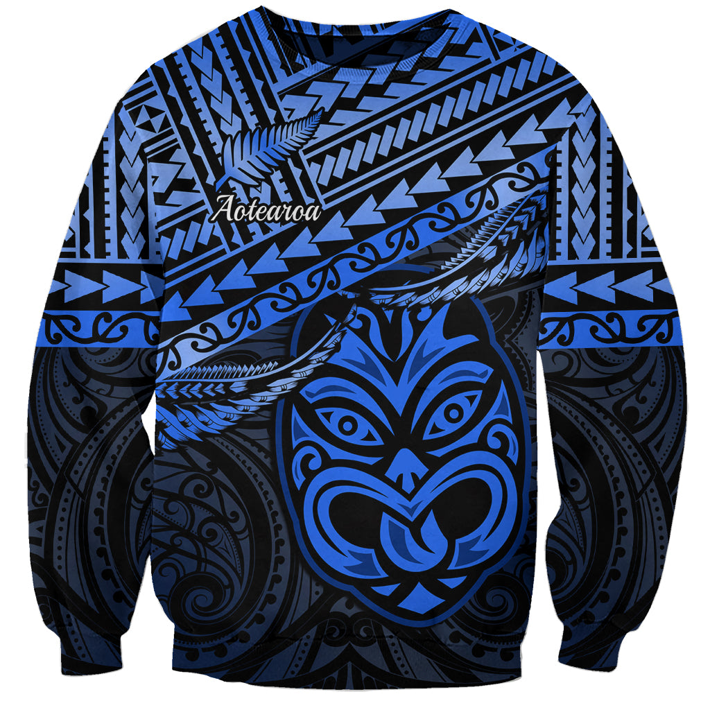 Matariki New Zealand Sweatshirt Maori New Year Tiki Blue Version LT14