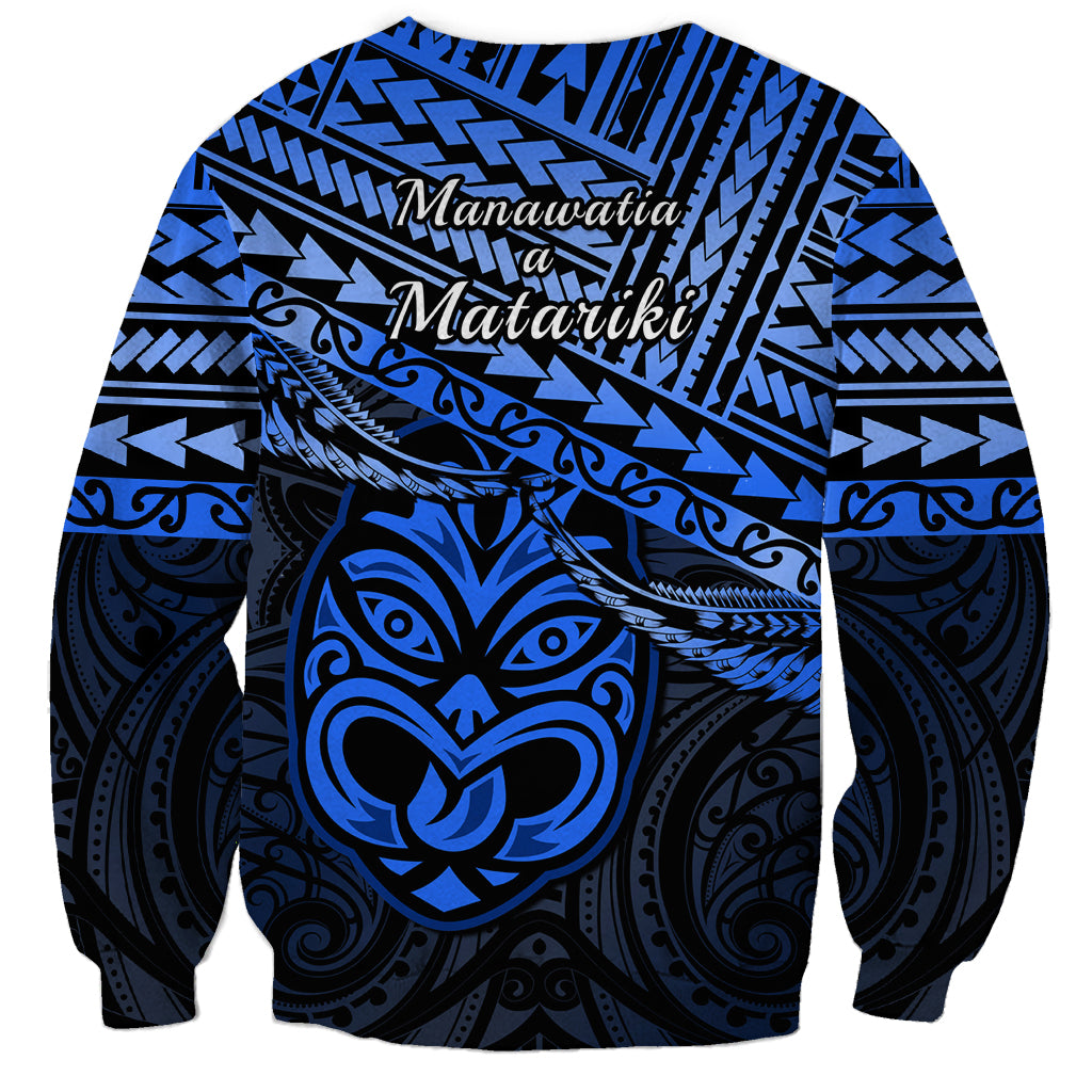 Matariki New Zealand Sweatshirt Maori New Year Tiki Blue Version LT14 - Polynesian Pride