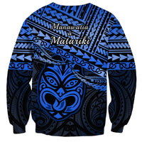 Matariki New Zealand Sweatshirt Maori New Year Tiki Blue Version LT14 - Polynesian Pride