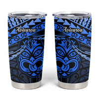 Matariki New Zealand Tumbler Cup Maori New Year Tiki Blue Version LT14 Blue - Polynesian Pride