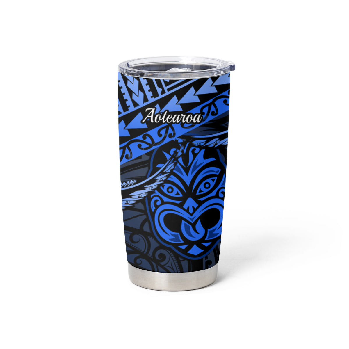 Matariki New Zealand Tumbler Cup Maori New Year Tiki Blue Version LT14 - Polynesian Pride