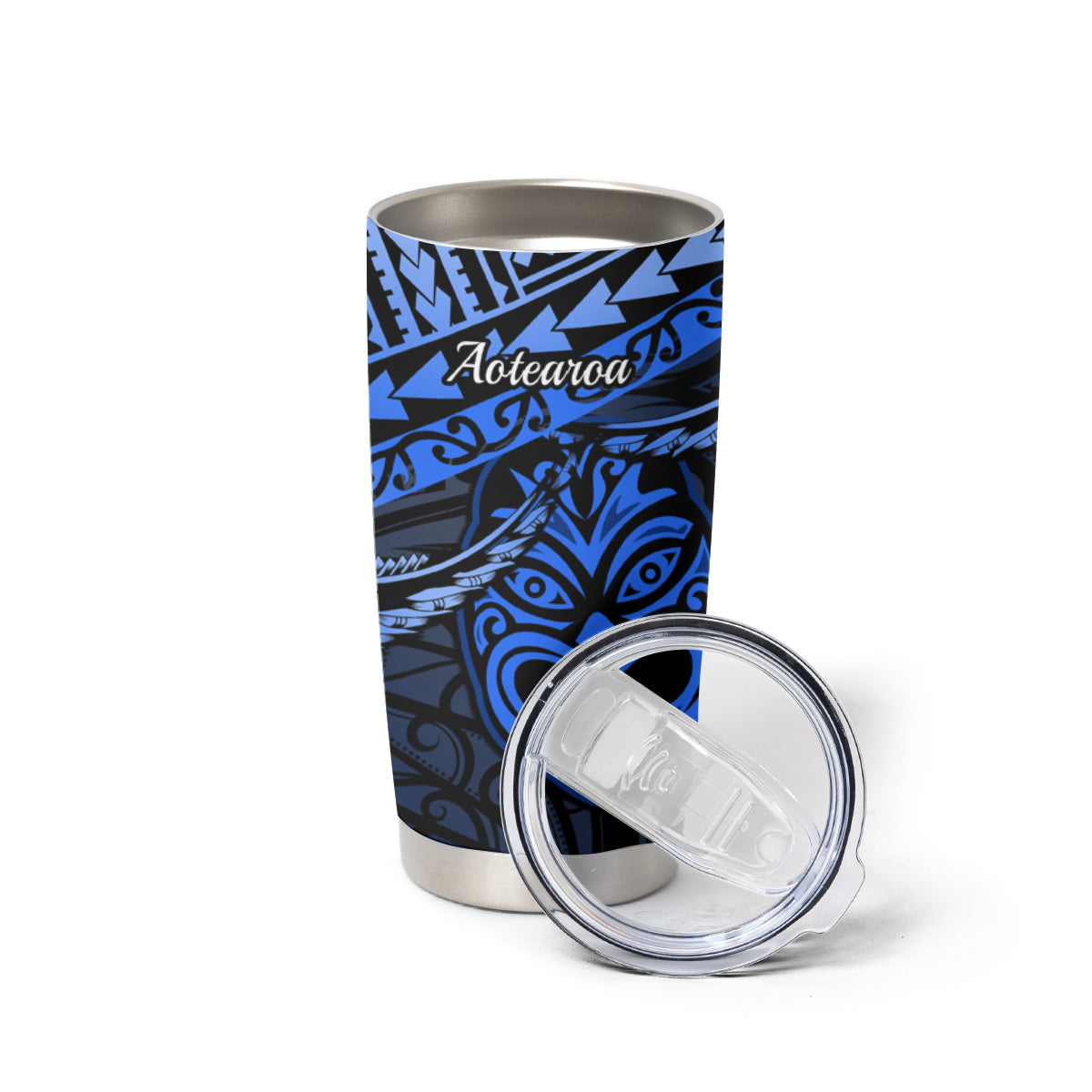 Matariki New Zealand Tumbler Cup Maori New Year Tiki Blue Version LT14 - Polynesian Pride