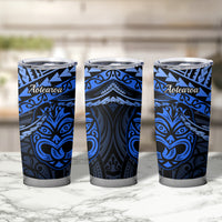 Matariki New Zealand Tumbler Cup Maori New Year Tiki Blue Version LT14 - Polynesian Pride