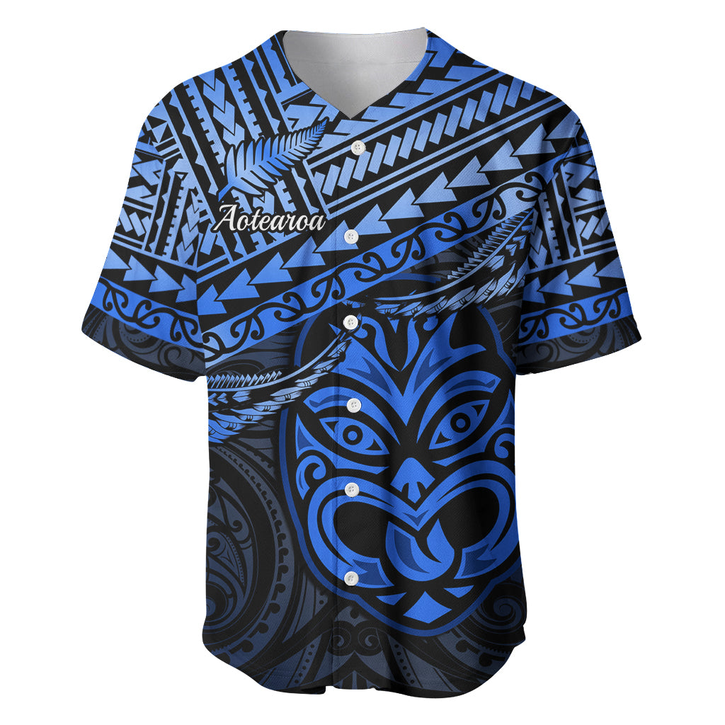 Personalised Matariki New Zealand Baseball Jersey Maori New Year Tiki Blue Version LT14 Blue - Polynesian Pride