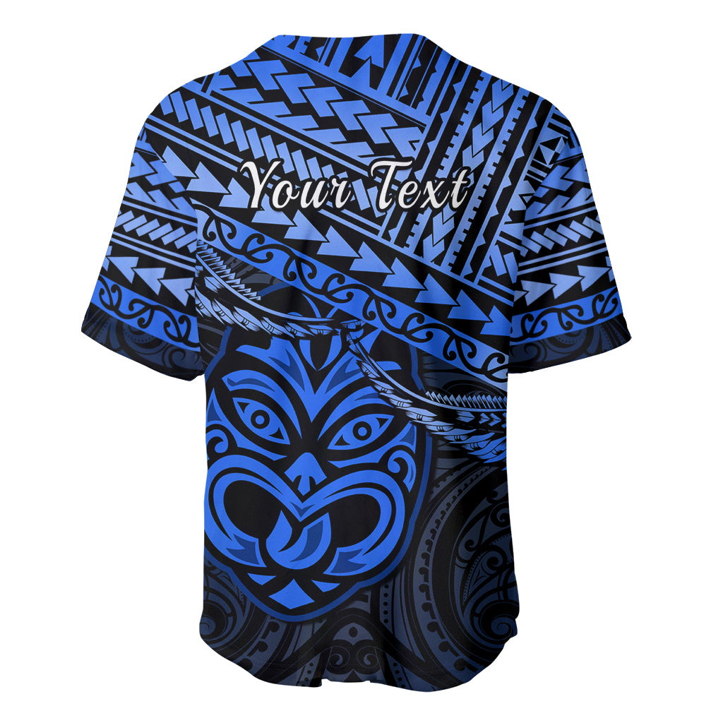 Personalised Matariki New Zealand Baseball Jersey Maori New Year Tiki Blue Version LT14 - Polynesian Pride