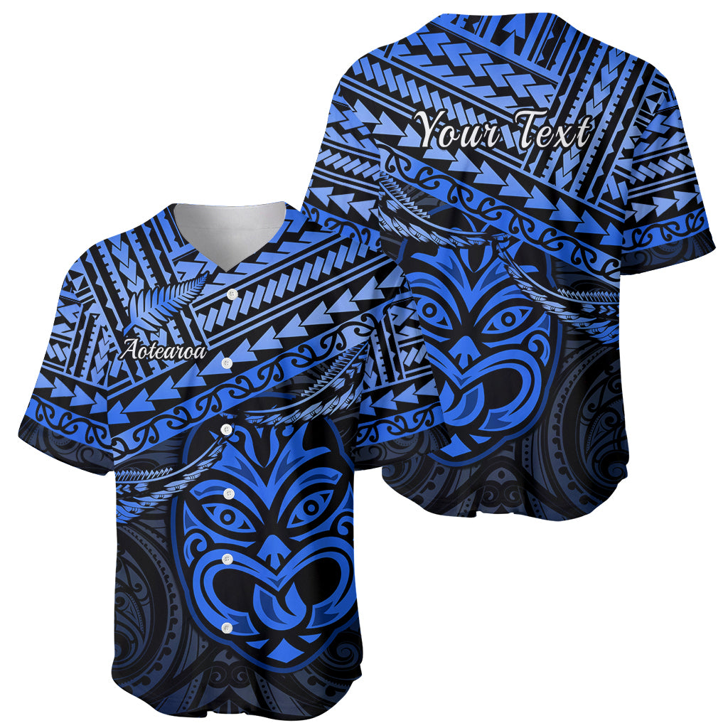 Personalised Matariki New Zealand Baseball Jersey Maori New Year Tiki Blue Version LT14 - Polynesian Pride