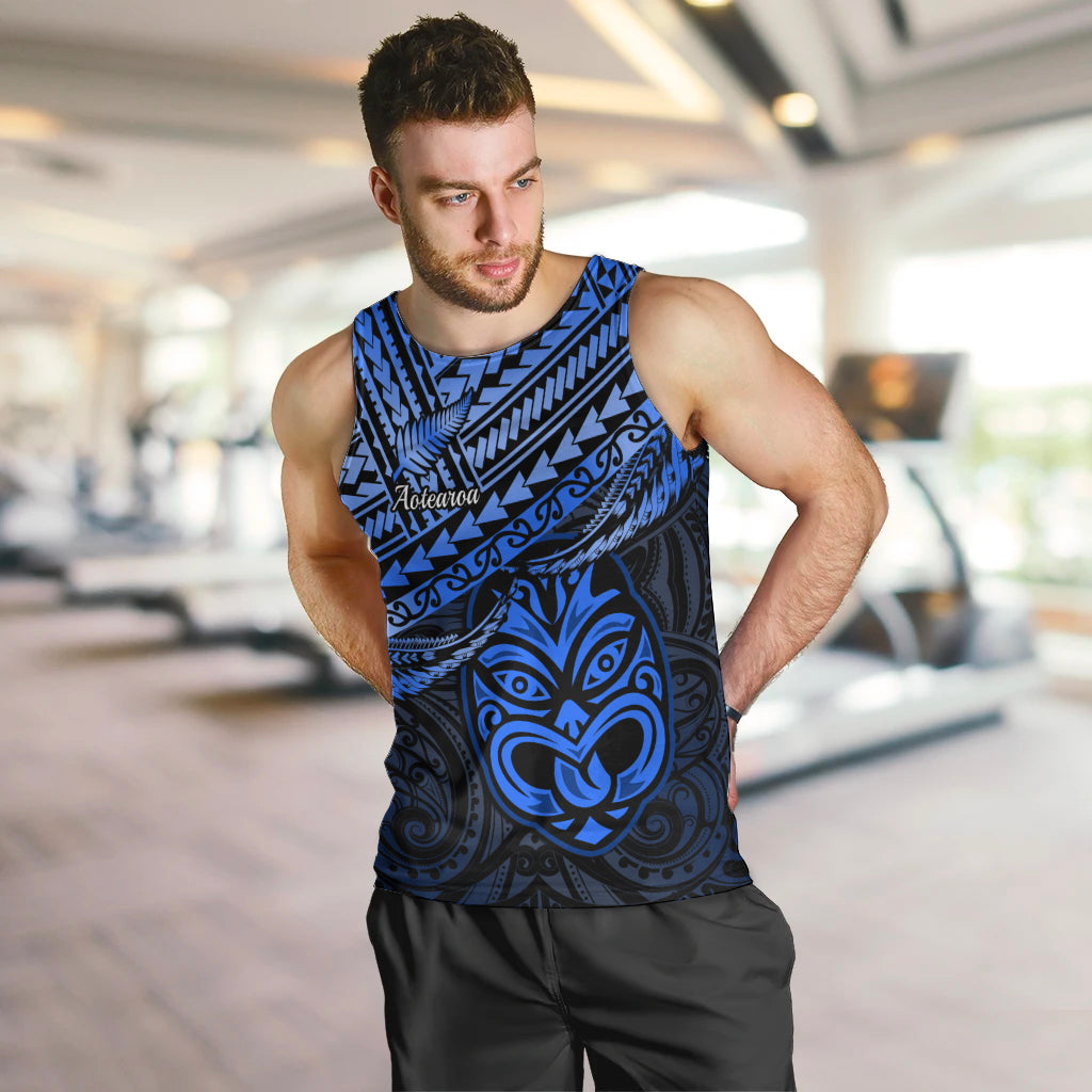 Personalised Matariki New Zealand Men Tank Top Maori New Year Tiki Blue Version LT14