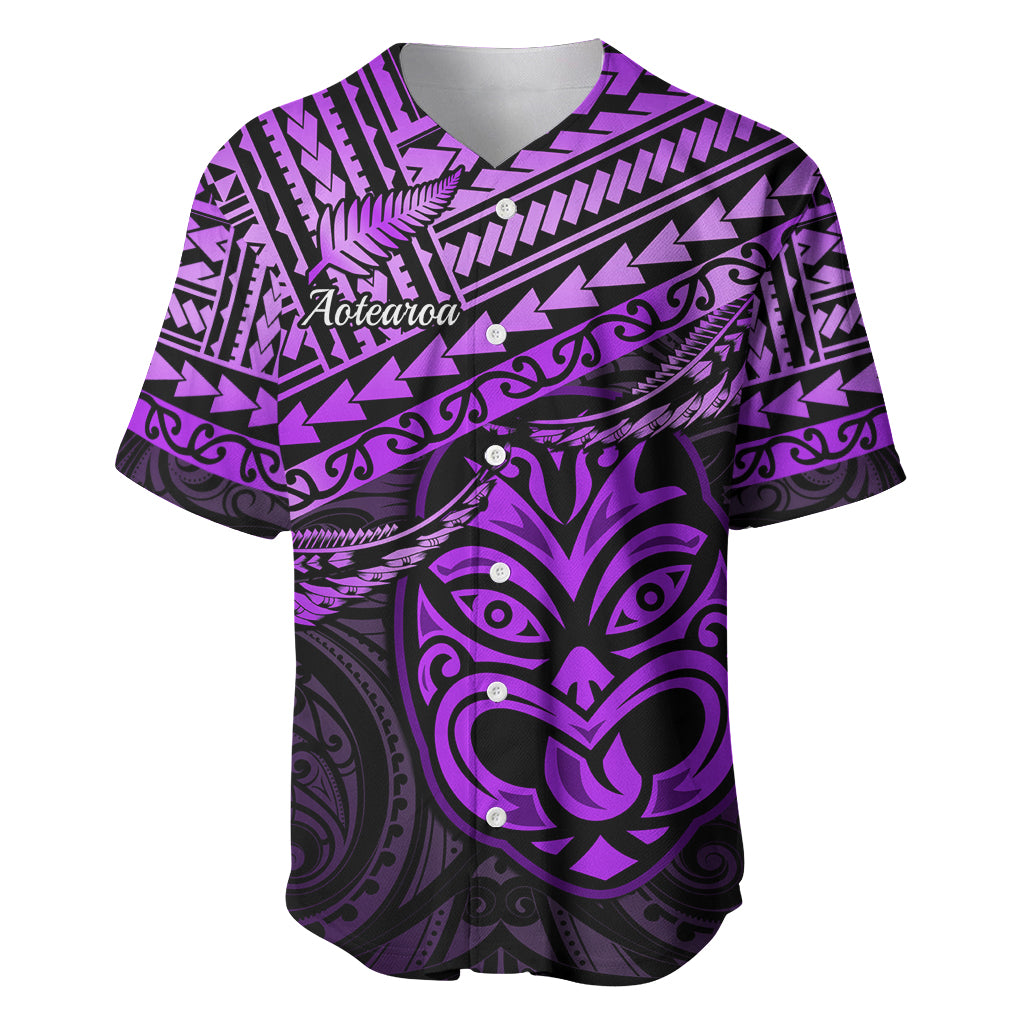 Matariki New Zealand Baseball Jersey Maori New Year Tiki Purple Version LT14