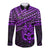 Matariki New Zealand Long Sleeve Button Shirt Maori New Year Tiki Purple Version LT14