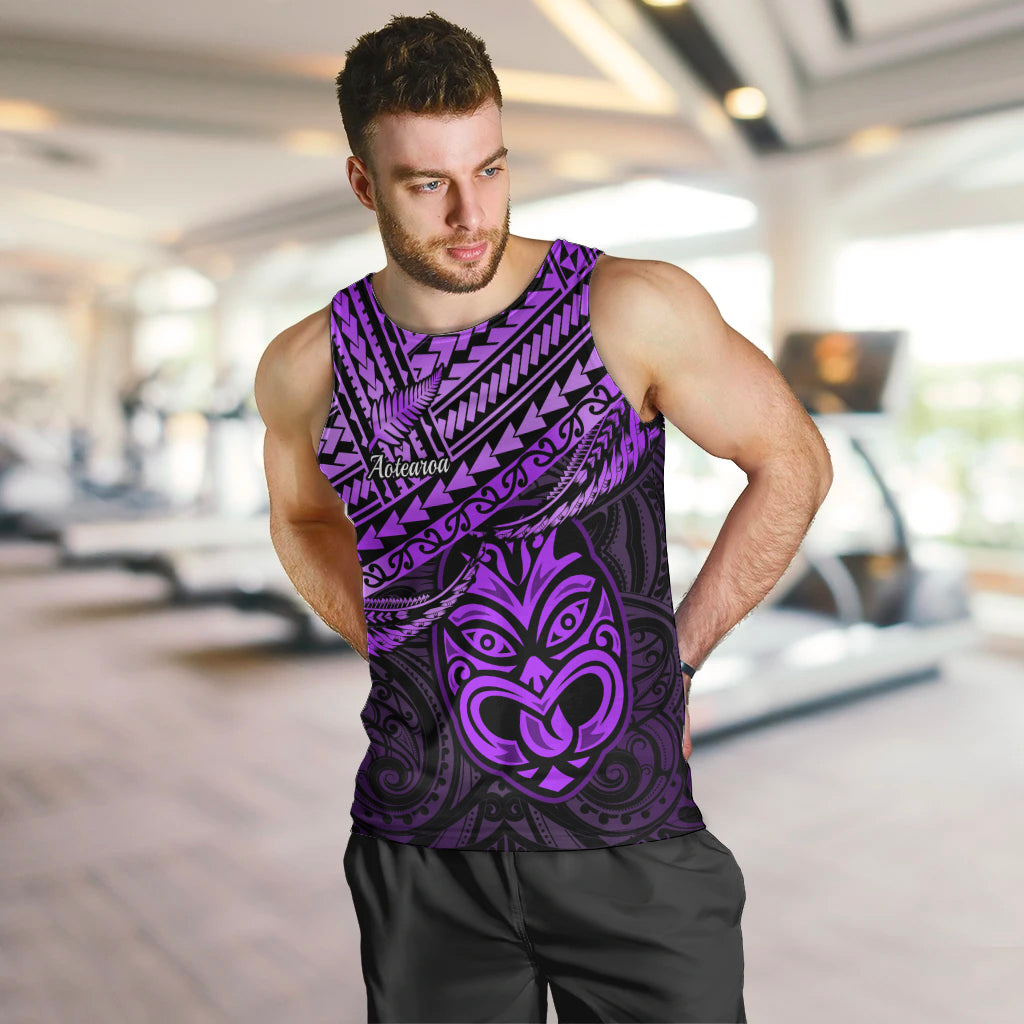 Matariki New Zealand Men Tank Top Maori New Year Tiki Purple Version LT14 Purple - Polynesian Pride