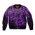 Matariki New Zealand Sleeve Zip Bomber Jacket Maori New Year Tiki Purple Version LT14