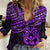 Matariki New Zealand Women Casual Shirt Maori New Year Tiki Purple Version LT14