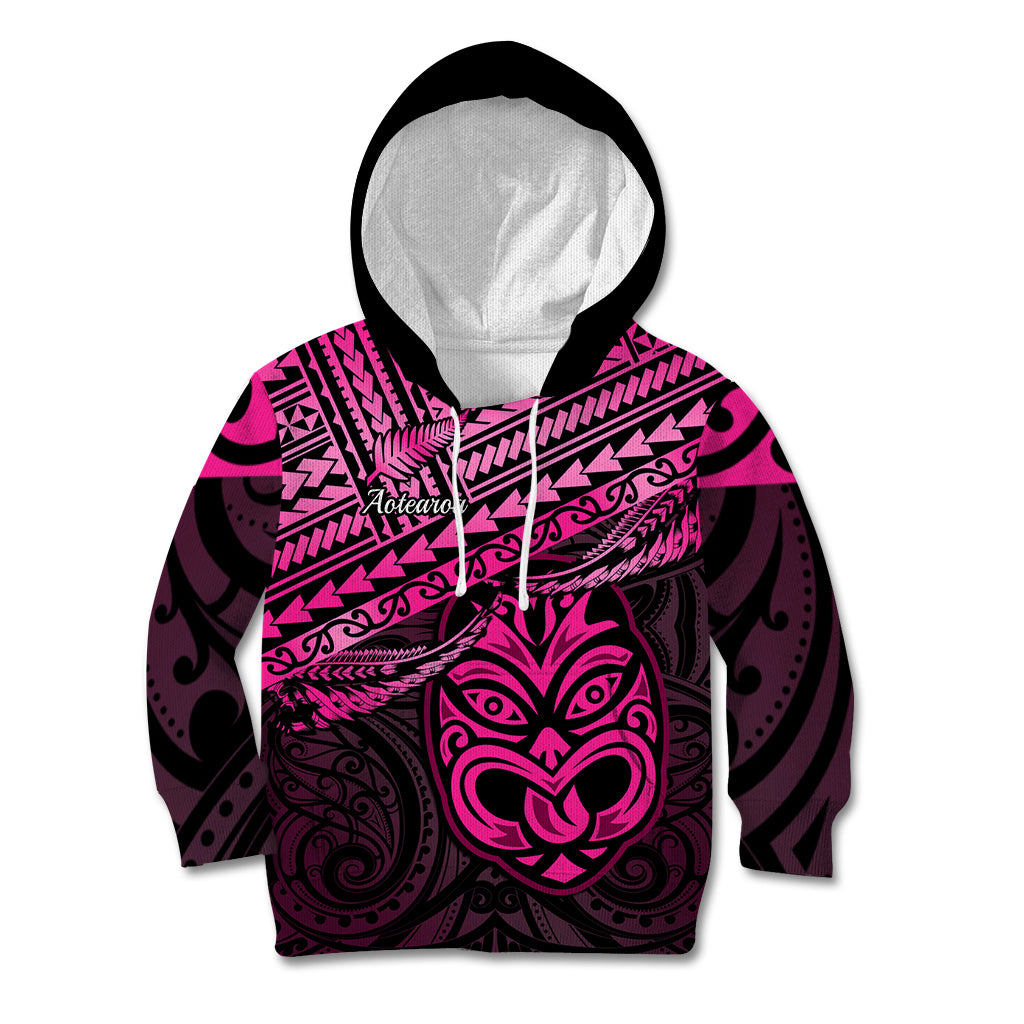 Matariki New Zealand Kid Hoodie Maori New Year Tiki Pink Version LT14