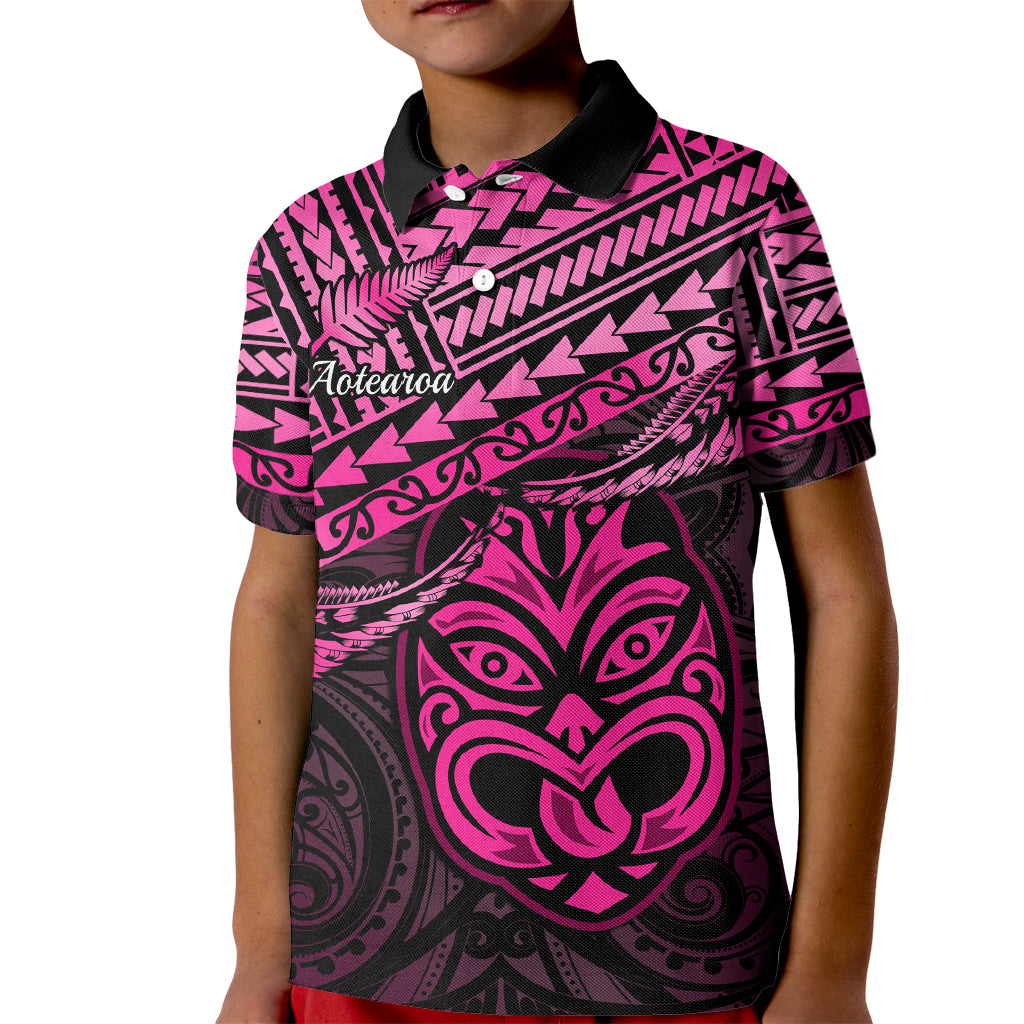 Matariki New Zealand Kid Polo Shirt Maori New Year Tiki Pink Version LT14