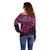 Matariki New Zealand Off Shoulder Sweater Maori New Year Tiki Pink Version LT14