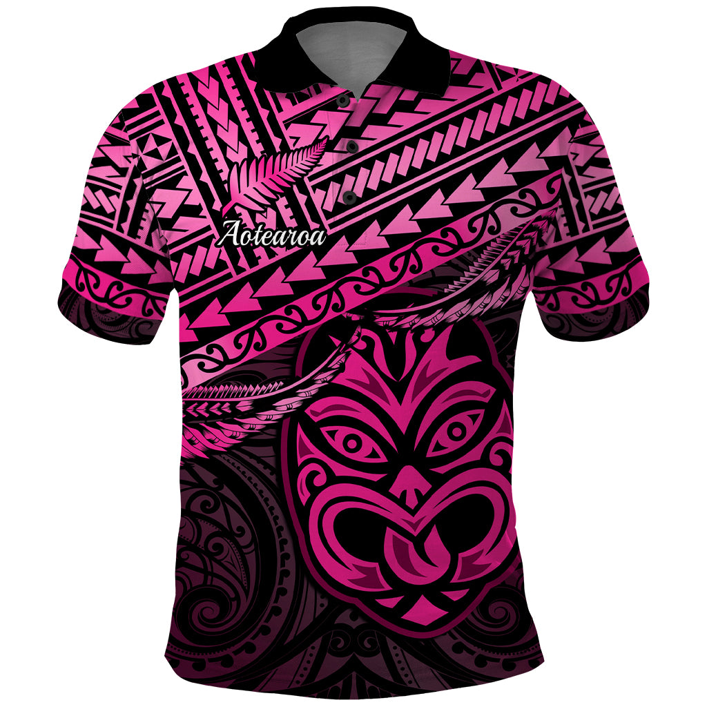 Matariki New Zealand Polo Shirt Maori New Year Tiki Pink Version LT14 Pink - Polynesian Pride