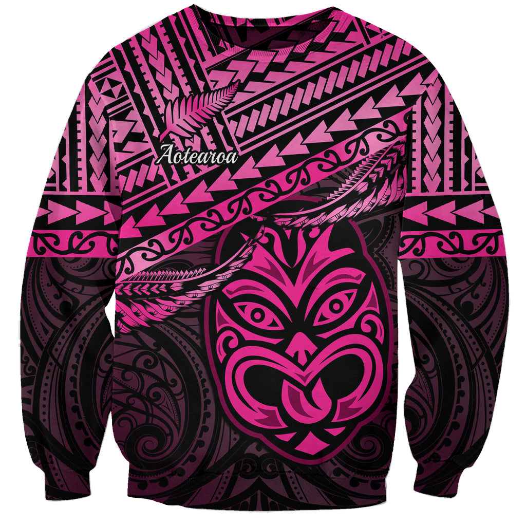 Matariki New Zealand Sweatshirt Maori New Year Tiki Pink Version LT14 Unisex Pink - Polynesian Pride