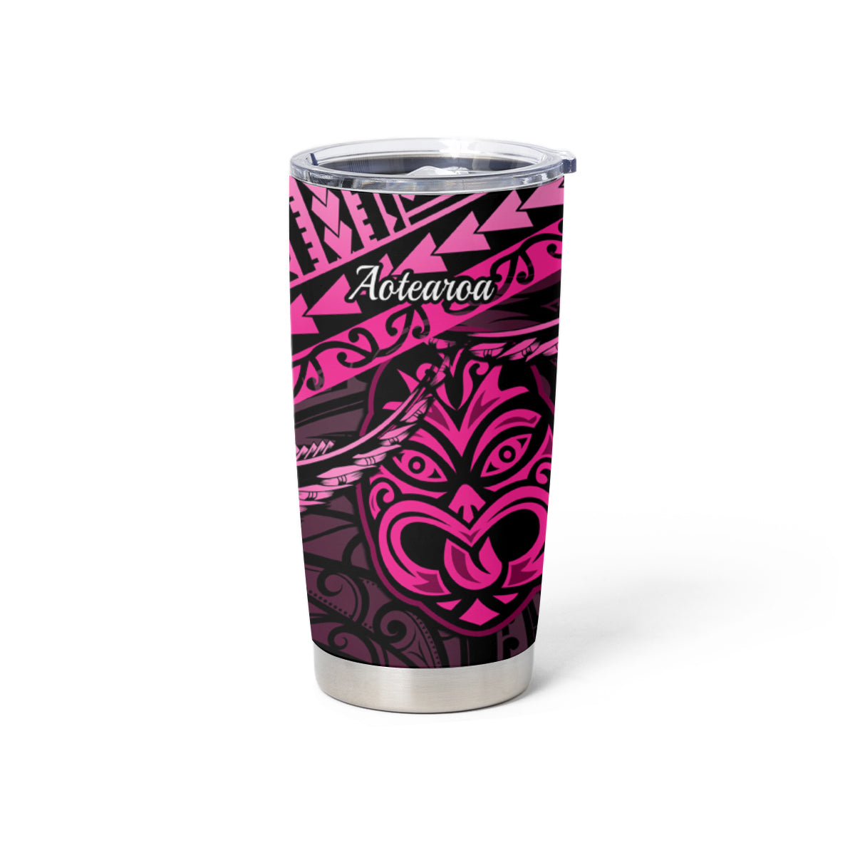 Matariki New Zealand Tumbler Cup Maori New Year Tiki Pink Version LT14 - Polynesian Pride