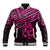 Personalised Matariki New Zealand Baseball Jacket Maori New Year Tiki Pink Version LT14