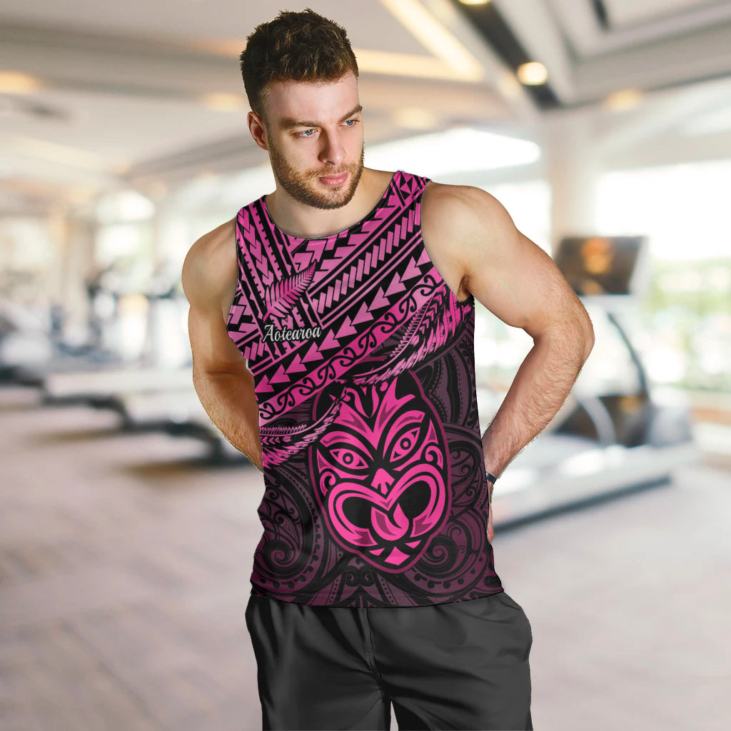 Personalised Matariki New Zealand Men Tank Top Maori New Year Tiki Pink Version LT14