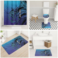 Personalised Polynesia Blue Marlin Fishing Bathroom Set Marlin Anchor Tattoo Polynesian Pattern LT14 - Polynesian Pride