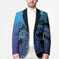 Personalised Polynesia Blue Marlin Fishing Blazer Marlin Anchor Tattoo Polynesian Pattern LT14 - Polynesian Pride
