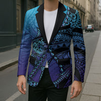 Personalised Polynesia Blue Marlin Fishing Blazer Marlin Anchor Tattoo Polynesian Pattern LT14 - Polynesian Pride