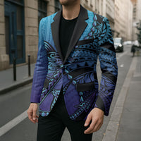 Personalised Polynesia Blue Marlin Fishing Blazer Marlin Anchor Tattoo Polynesian Pattern LT14 - Polynesian Pride