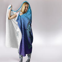 Personalised Polynesia Blue Marlin Fishing Hooded Blanket Marlin Anchor Tattoo Polynesian Pattern LT14 - Polynesian Pride
