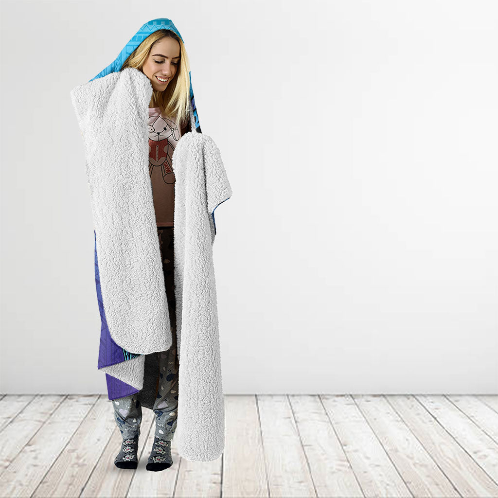 Personalised Polynesia Blue Marlin Fishing Hooded Blanket Marlin Anchor Tattoo Polynesian Pattern LT14 - Polynesian Pride