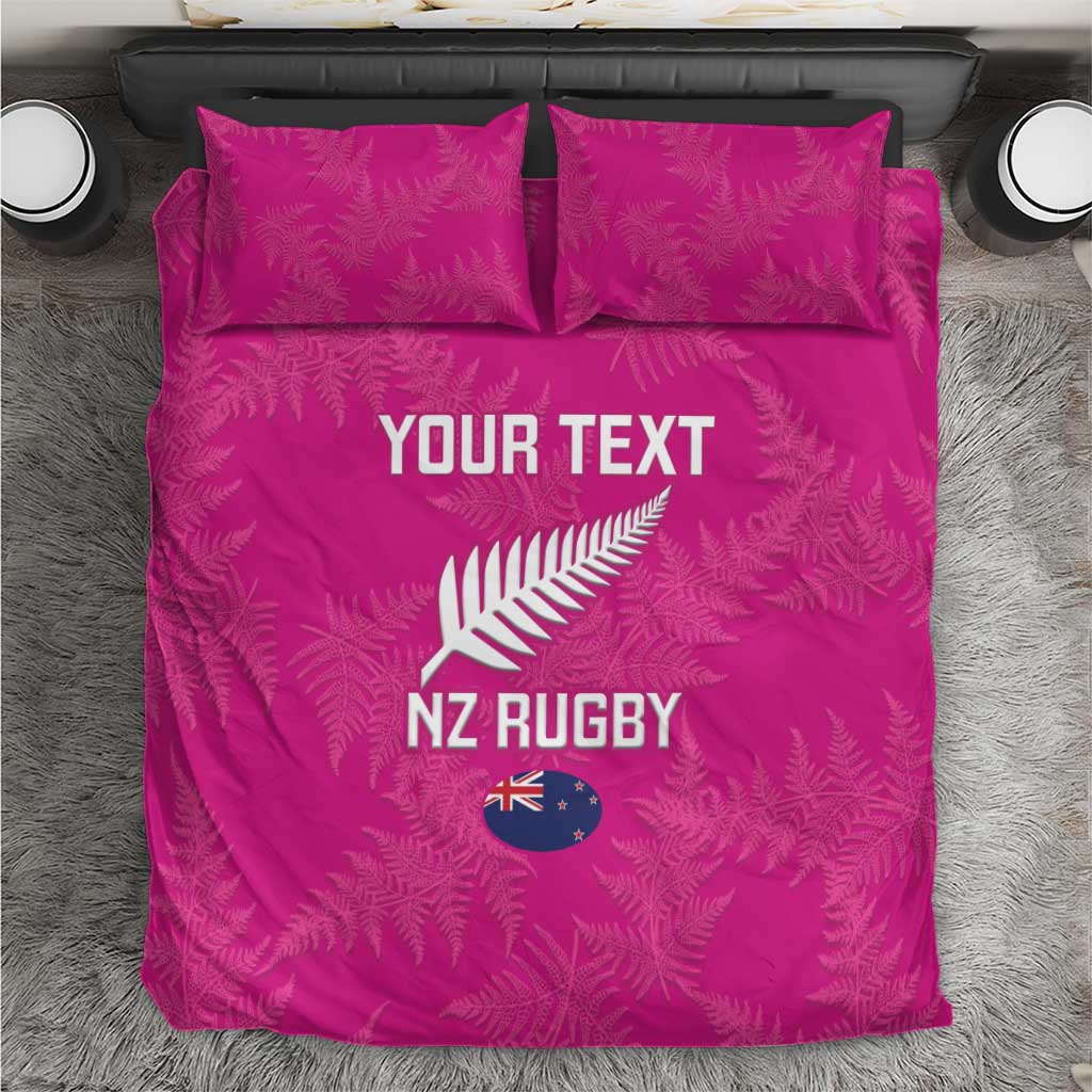 Custom New Zealand Silver Fern Rugby Bedding Set Go Aotearoa - Pink Version LT14 Pink - Polynesian Pride