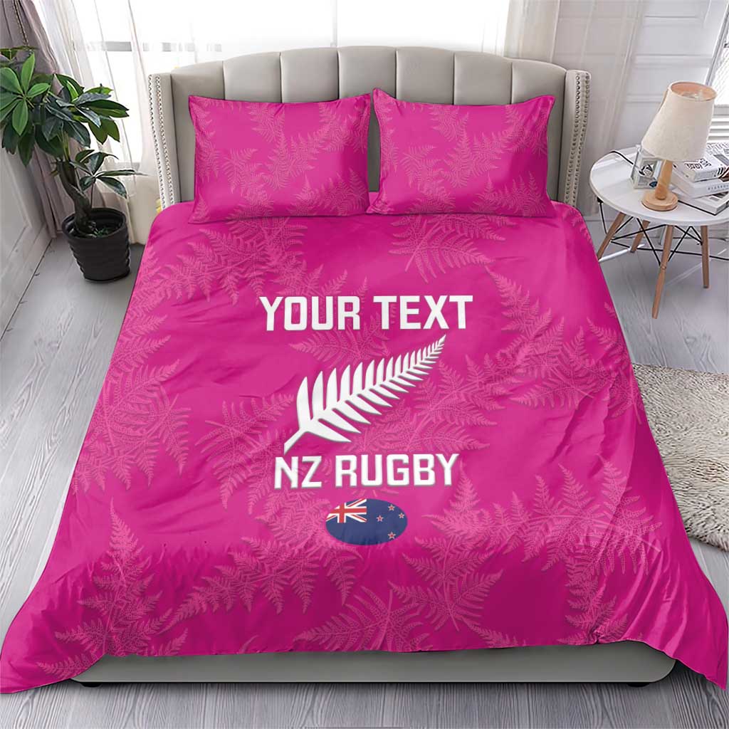 Custom New Zealand Silver Fern Rugby Bedding Set Go Aotearoa - Pink Version LT14 - Polynesian Pride