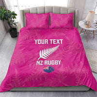 Custom New Zealand Silver Fern Rugby Bedding Set Go Aotearoa - Pink Version LT14 - Polynesian Pride