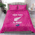 Custom New Zealand Silver Fern Rugby Bedding Set Go Aotearoa - Pink Version