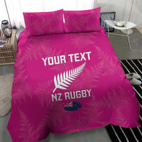 Custom New Zealand Silver Fern Rugby Bedding Set Go Aotearoa - Pink Version LT14 - Polynesian Pride