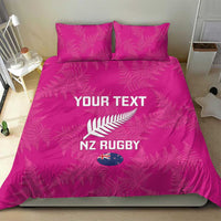 Custom New Zealand Silver Fern Rugby Bedding Set Go Aotearoa - Pink Version LT14 - Polynesian Pride