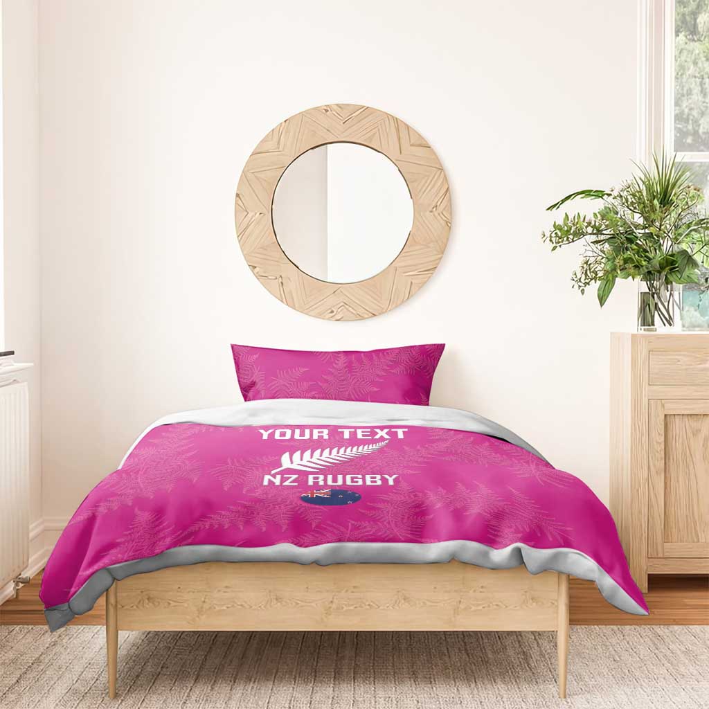 Custom New Zealand Silver Fern Rugby Bedding Set Go Aotearoa - Pink Version LT14 - Polynesian Pride