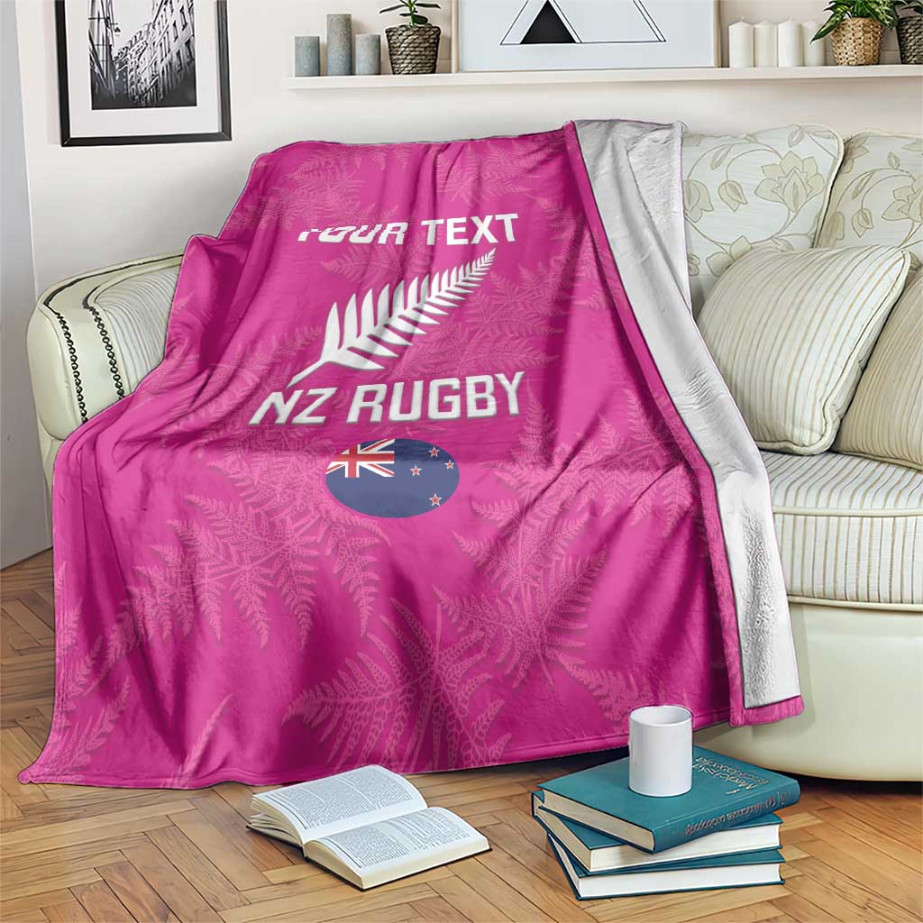 Custom New Zealand Silver Fern Rugby Blanket Go Aotearoa - Pink Version LT14 Pink - Polynesian Pride