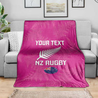 Custom New Zealand Silver Fern Rugby Blanket Go Aotearoa - Pink Version LT14 - Polynesian Pride