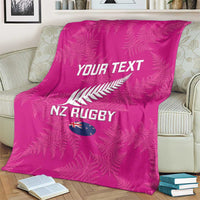Custom New Zealand Silver Fern Rugby Blanket Go Aotearoa - Pink Version LT14 - Polynesian Pride