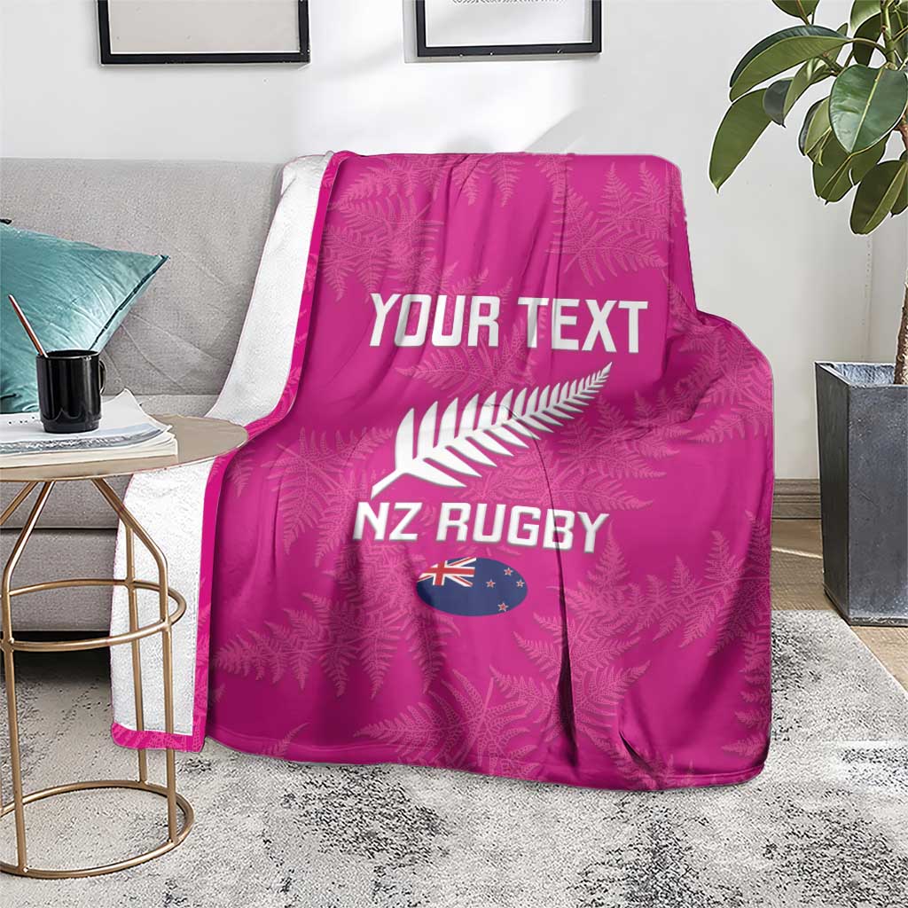 Custom New Zealand Silver Fern Rugby Blanket Go Aotearoa - Pink Version LT14 - Polynesian Pride