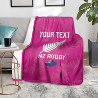 Custom New Zealand Silver Fern Rugby Blanket Go Aotearoa - Pink Version LT14 - Polynesian Pride