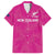 Custom New Zealand Silver Fern Rugby Family Matching Off The Shoulder Long Sleeve Dress and Hawaiian Shirt Go Aotearoa - Pink Version