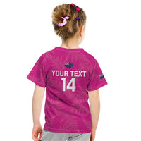 Custom New Zealand Silver Fern Rugby Kid T Shirt Go Aotearoa - Pink Version LT14 - Polynesian Pride