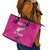 Custom New Zealand Silver Fern Rugby Leather Tote Bag Go Aotearoa - Pink Version